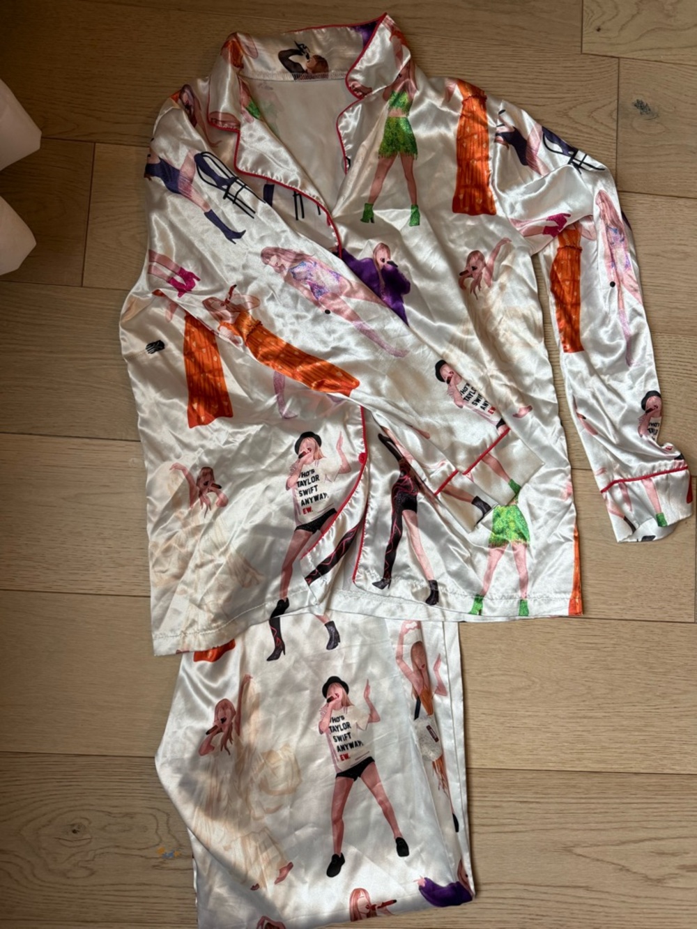Taylor Swift White Satin Pajama Set